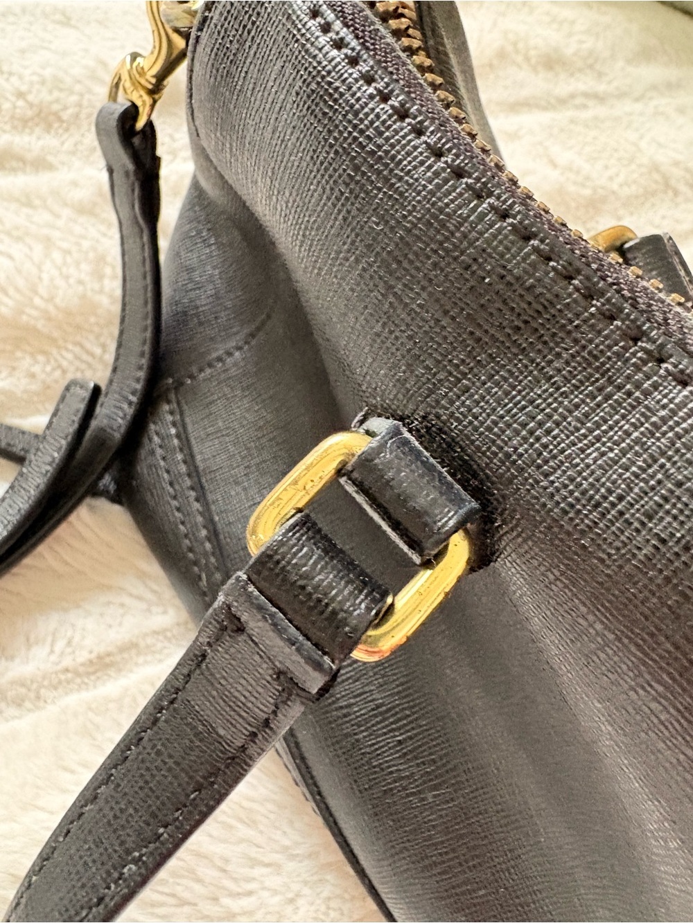 Coach Saffiano Mini Leather Satchel with Gold Hardware - Picture 7 of 13
